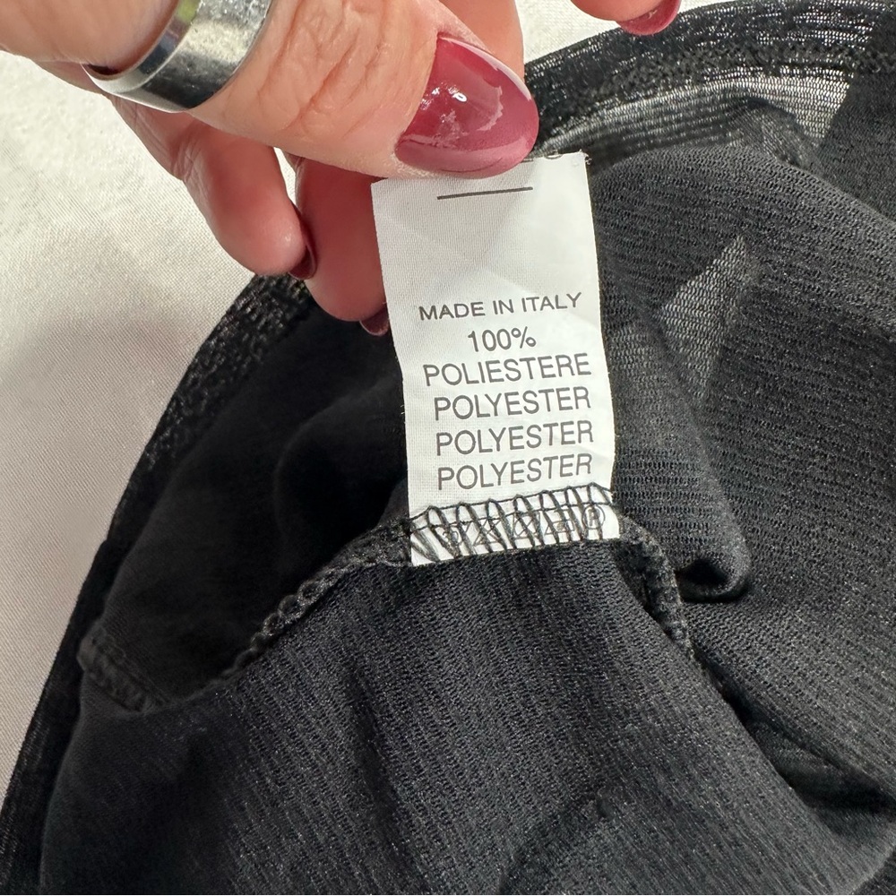Made In Italy Sheer Black Tank Top XS Pockets Unique Y2K Grunge *Read Descript** - Picture 7 of 9